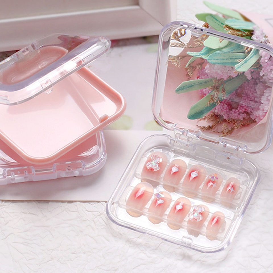 5/10 Pieces Empty Nail Boxes For Packaging Square Shape Box Wholesale Nail Tips Press On Nail Packaging Case Small Business
