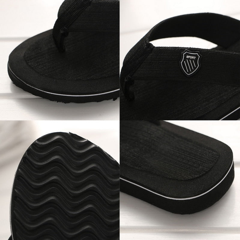 Slippers Men Flip Flops Beach Sandals Non-slip Casual Flat Shoes Slippers Indoor House Shoes for Men Outdoor Slides