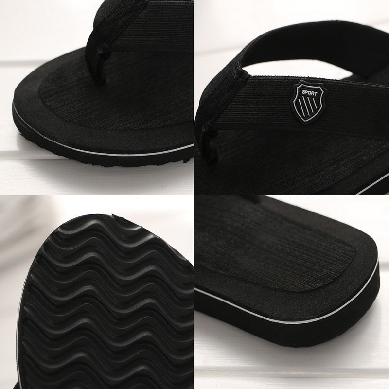 2023 Summer Slippers Men Flip Flops Beach Sandals Non-slip Casual Flat Shoes Slippers Indoor House Shoes for Men Outdoor Slides