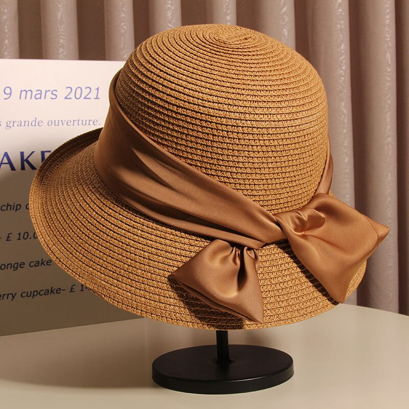Women's hats for the sun Beach outing Luxury straw hat sunhat Golf cap summer new panama Visor Fashion elegant women caps 3 56-58cm