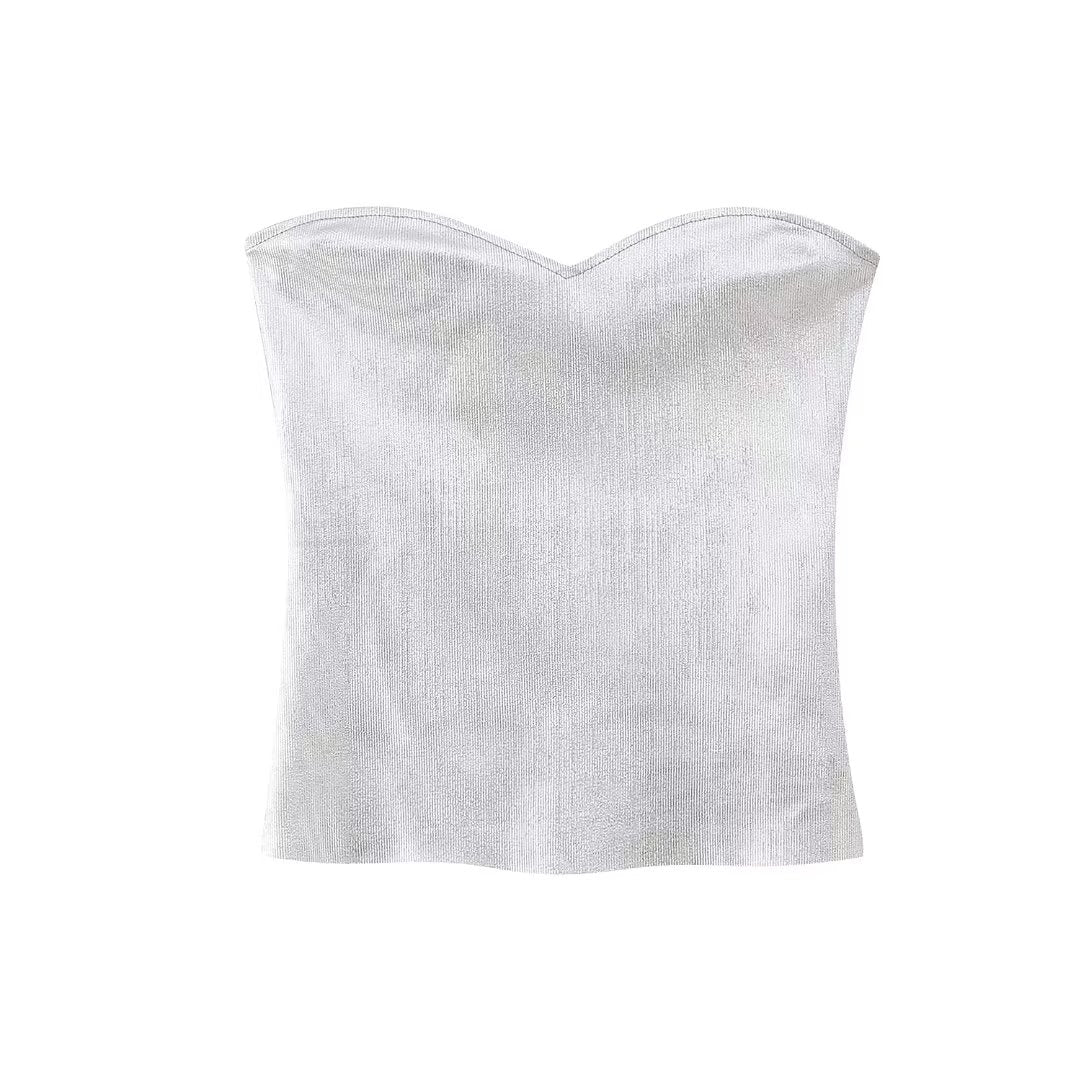2023 Summer Women New Fashion Solid Backless Zipper Sexy Tank Tops Woman Sleeveless Female Chic Corset Camis Streetwear