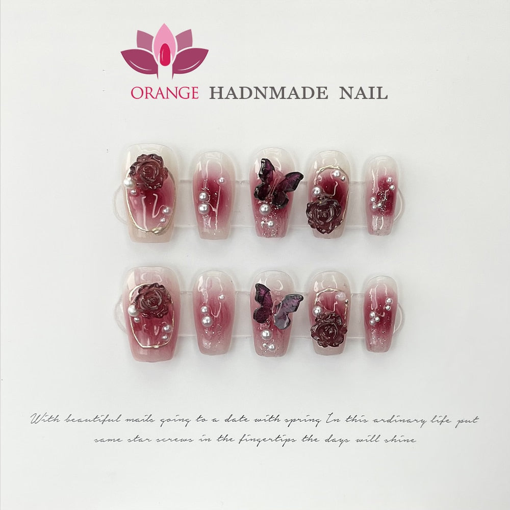 Handmade Y2k Press On Nails Reusable Decoration Fake Nails Full Cover Artificial Manicuree Wearable XS S M L Size Nails Art Spain