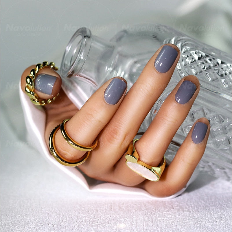 Navolution 24Pcs/Set DIY Manicure Wearable Fake Nails press on Detachable Finished Fingernails Ballet Square Head Almond Short