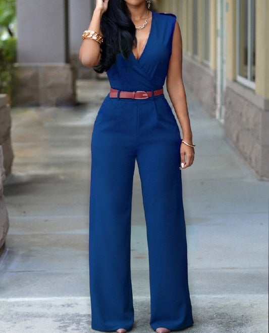 Newly Women Jumpsuit Lady Sleeveless Romper Female jumpsuit Bodysuit Bodycon Party Streetwear Outfit Clothes Party Playsuit Dark Blue