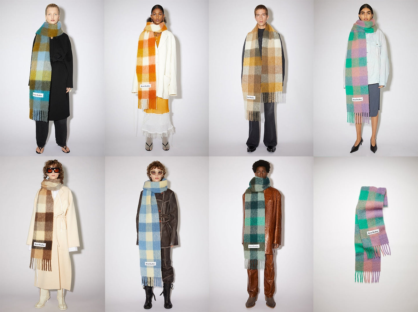 New Scarf Autumn and Winter Multicolor Thickened Plaid Scarf The Same Length Warm Shawl For Men and Women Scarves