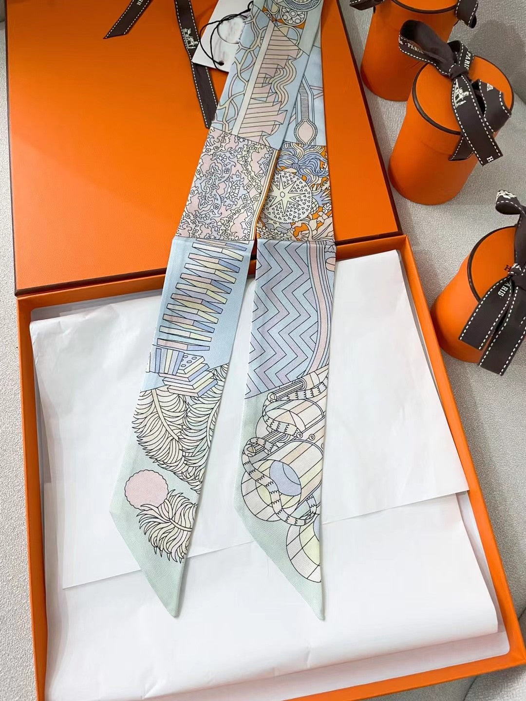 Mulberry silk silk tie bag long silk scarf star internet celebrity same style suit scarf streamer headband 1 5X 86CM