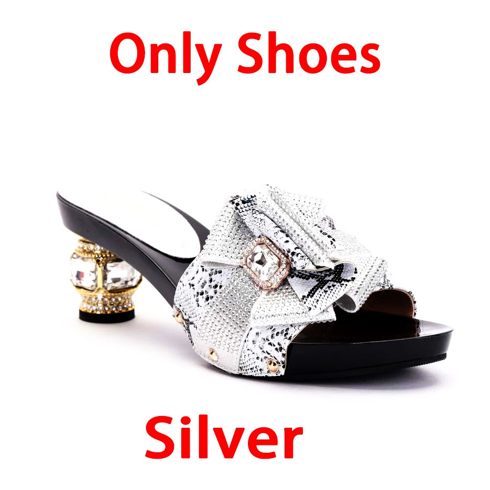 Italian Design Shoes Matching Bag Set Flip Flops Women Slides African Ladies Pumps For Dress Olny Shoes 4