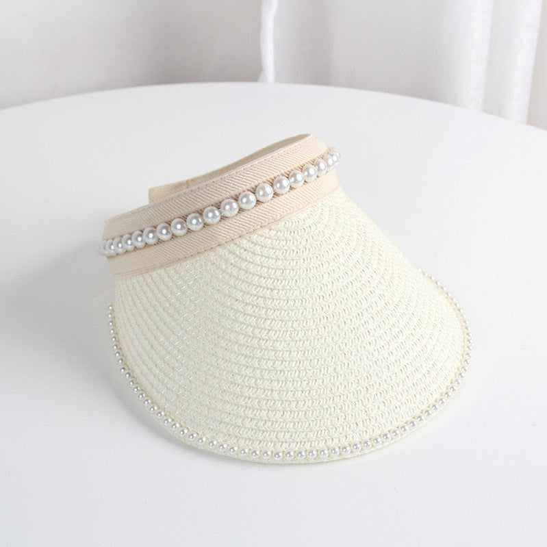 Summer Empty Top Sun Hat - Female Outdoor Visor Cap Casual Shade Hat Straw Wide Large Brim Beach Sunhat Lady Style 18