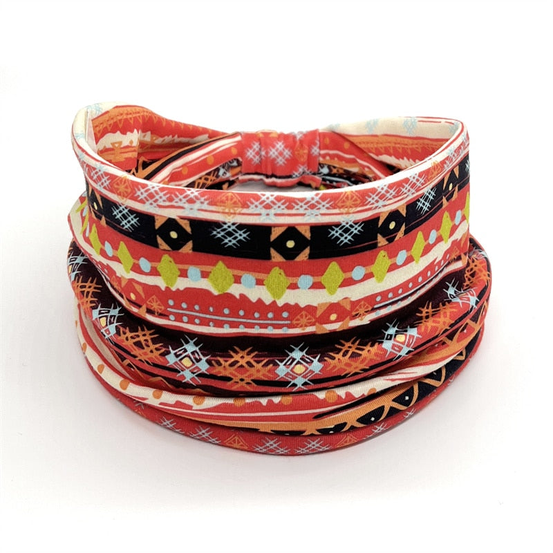 New African Pattern Print Headband for Women Twist Style Hair Band Ladies Salon Make Up Head Wrap Headwear Turban Girls Accessor 7