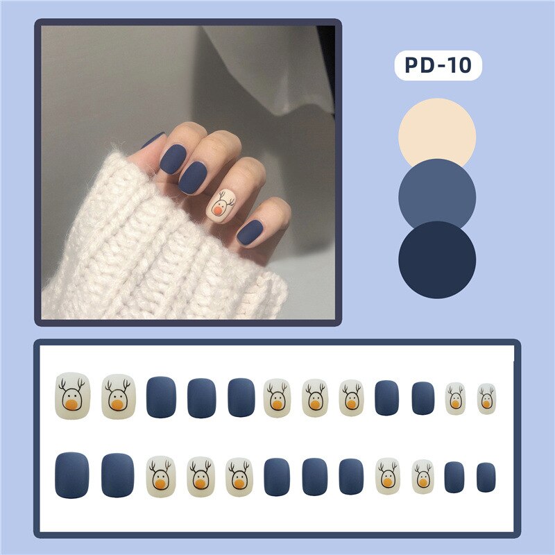 24pcs Lemon Short Wear Tips Nail False Patch Press on Nails Supplies for Professionals Artifical Fake Nails Faux Ongles Uñas PD-10-Fake Nails Art