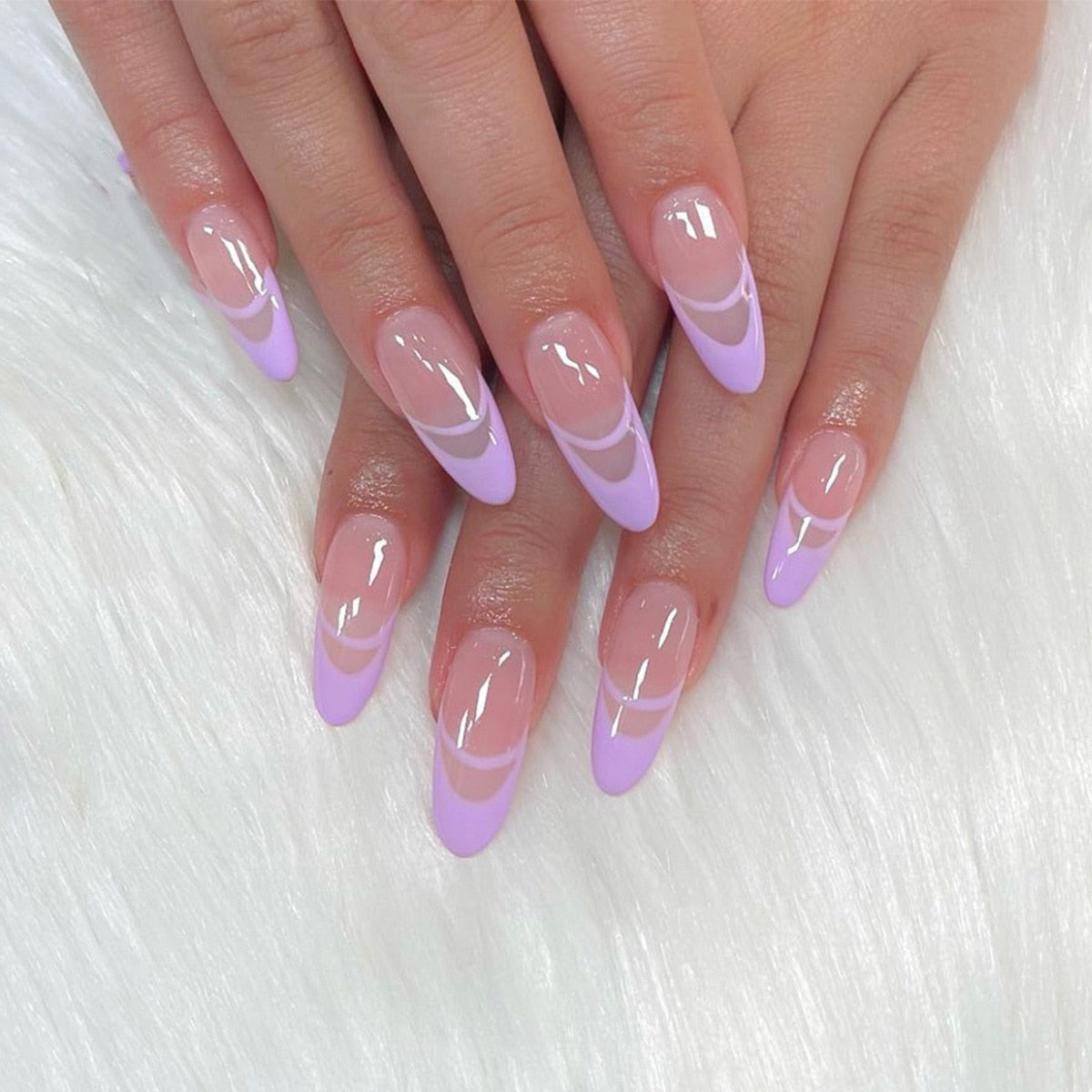 24Pcs/Box White French Fake Nails Press on Long XL Length Rhinestone Design False Nails Full Cover Acrylic Nail Tips