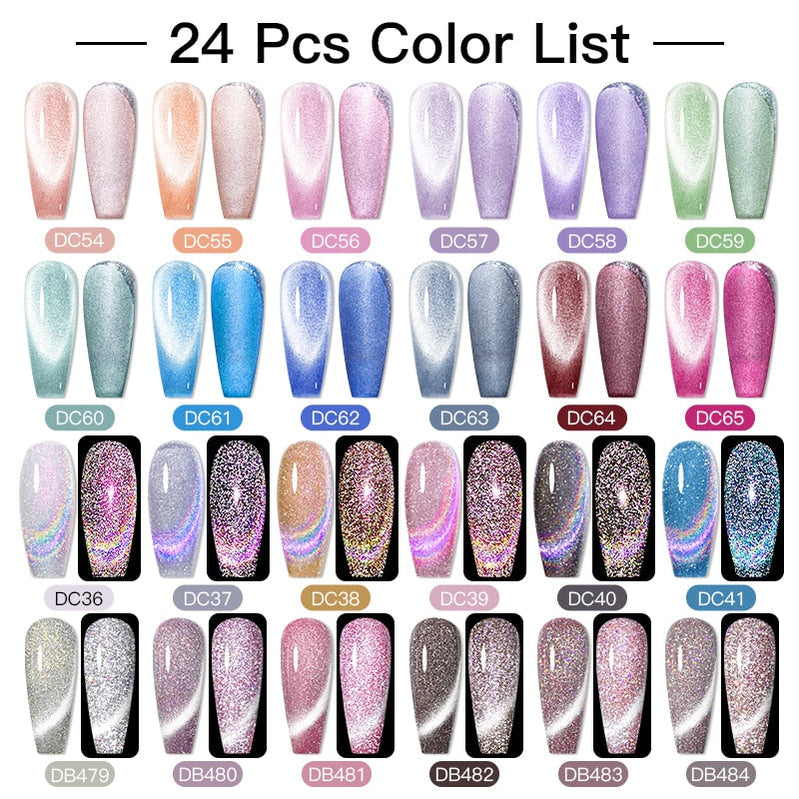 Mtssii 24/25/40/60PCS Gel Nail Polish Set Color Gel Semi Permanent UV Led Varnish Nail Art Design Soak Off Gel Set Nail Gel Set ST24PCS-6