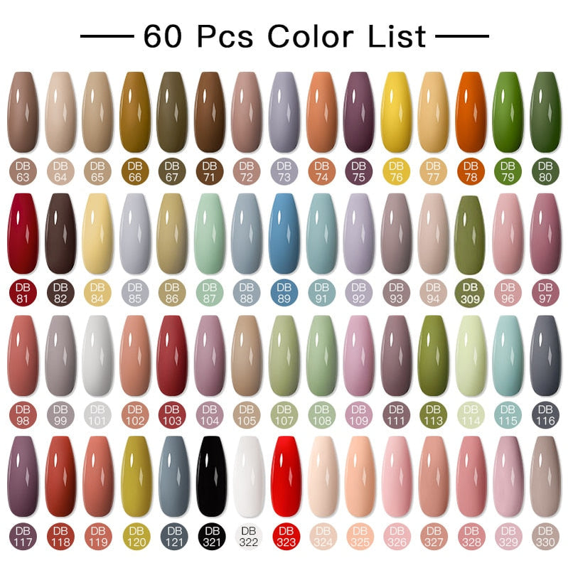 Mtssii 24/25/40/60PCS Gel Nail Polish Set Color Gel Semi Permanent UV Led Varnish Nail Art Design Soak Off Gel Set Nail Gel Set SZH18767