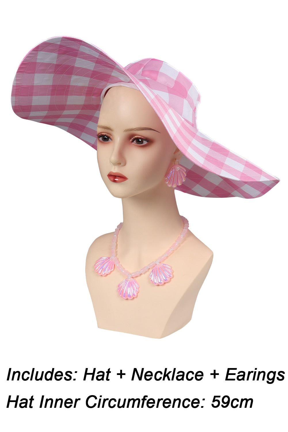 Margot Cosplay Kawaii Pink Plaid Dress Women Costume Movie Barbei Roleplay Fantasia Halloween Party Clothes For Disguise Style C