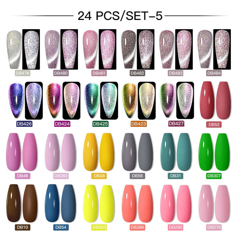 Mtssii 24/25/40/60PCS Gel Nail Polish Set Color Gel Semi Permanent UV Led Varnish Nail Art Design Soak Off Gel Set Nail Gel Set SZH17809