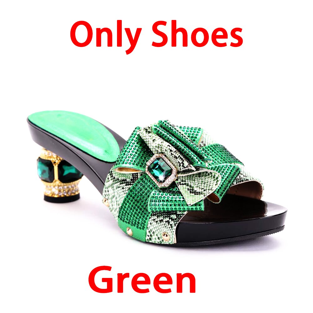 Italian Design Shoes Matching Bag Set Flip Flops Women Slides African Ladies Pumps For Dress Olny Shoes 2