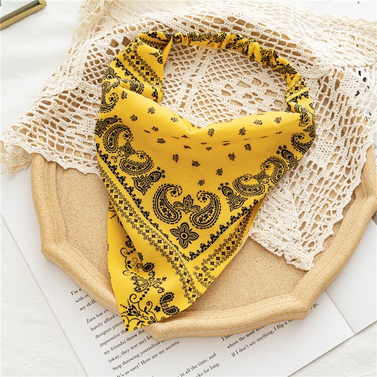 Chiffon Printing Flower Bandana Hair Scarf Headband for Women Vintage Long Ribbon Scrunchie Beach Bandanas Hair Accessories 12