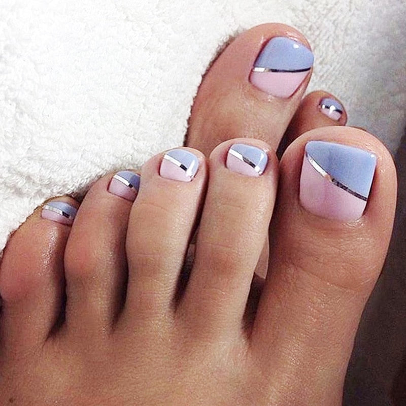 Press On Toenails Summer False Toenails For girls Cute Nail for Foot Artificial Nail tips Full Cover Nails feet False Nails T 6