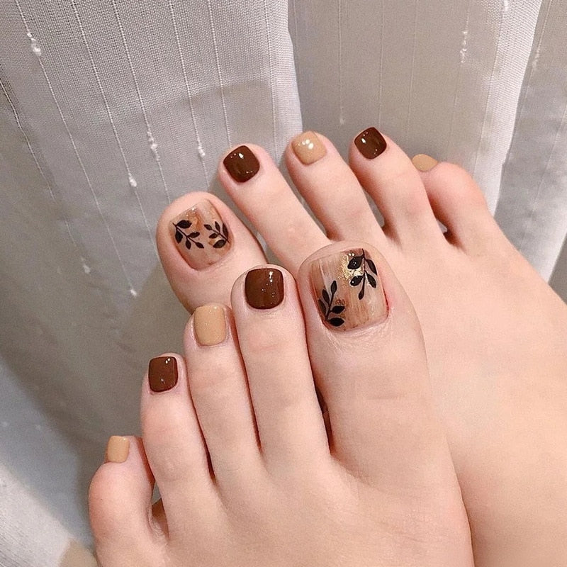 Press On Toenails Summer False Toenails For girls Cute Nail for Foot Artificial Nail tips Full Cover Nails feet False Nails T 8
