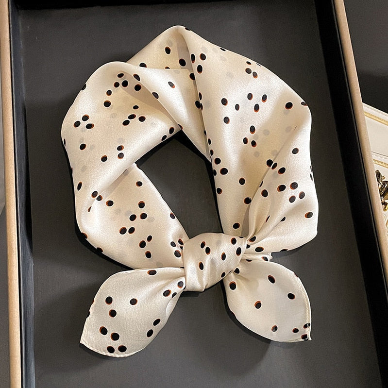 53cm Real Silk Nature Scarf Women Neckerchief Foulard Bandana Small Hairbands Fashion Floral Neck Ties for Office Lady New ZS-13 53x53cm