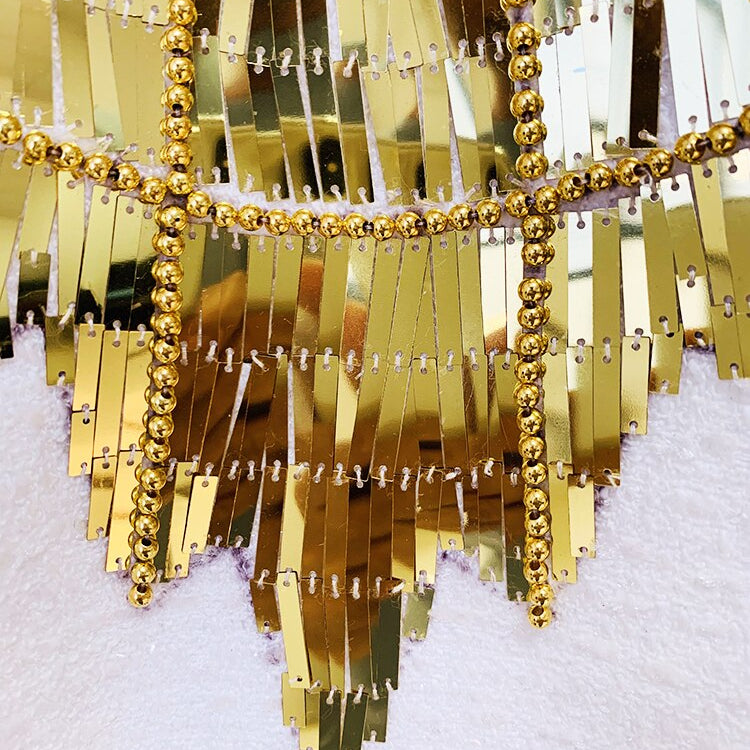 HIGH STREET Newest Fashion Designer Tops Women's Stunning Metallic Diamonds Beaded Halter Neck Tweed Camis Tank Tops