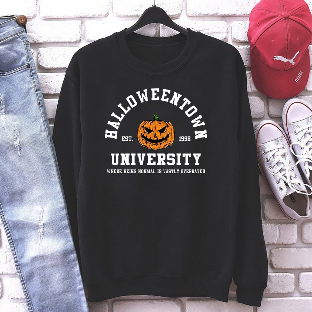 Vintage Halloweentown Sweatshirt Halloweentown Est 1998 Pullover Funny Halloween Town Fall Hoodies Pumpkin Halloween Sweatshirts