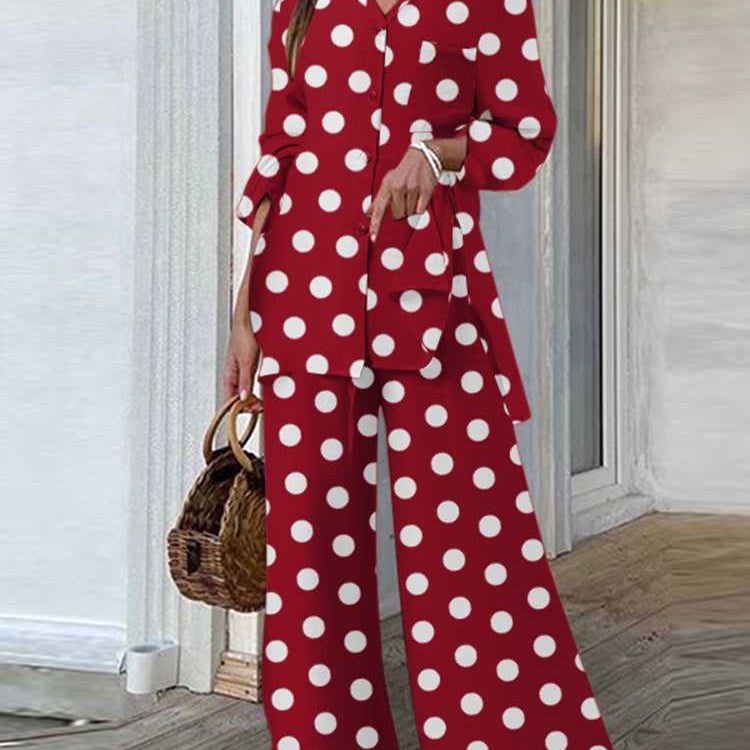 Fashion Women Leopard Print Pant Sets Casual Loose Tops and Pant Outfits Autumn Wide Leg Pant Leisure Two Piece Sets