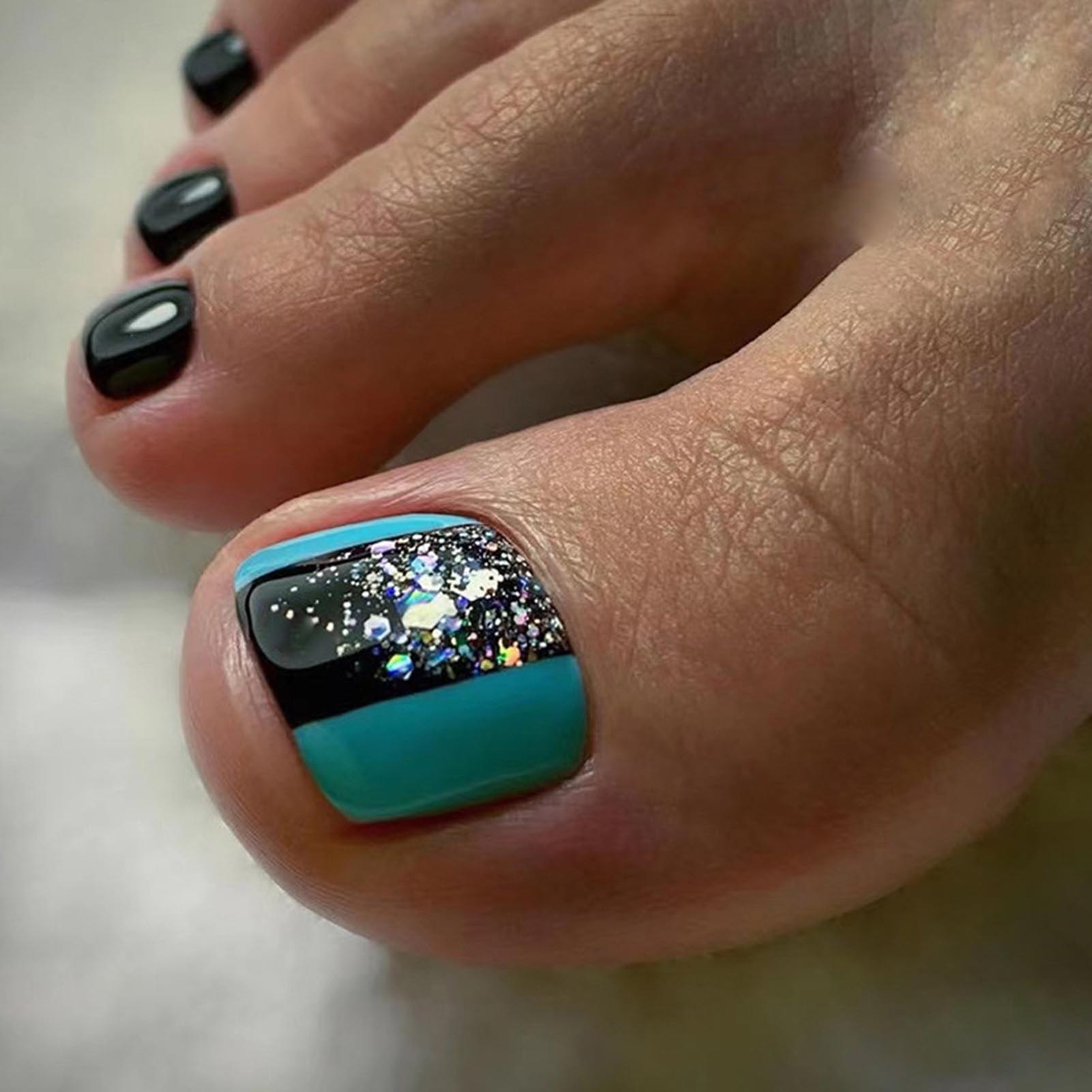 Press On Toenails Summer False Toenails For girls Cute Nail for Foot Artificial Nail tips Full Cover Nails feet False Nails T 27