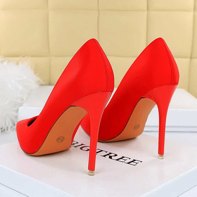 BIGTREE Shoes Satin Women Pumps New Purple High Heels Fashion Women Shoes Stiletto Luxury Noble Party Shoes Women Heels