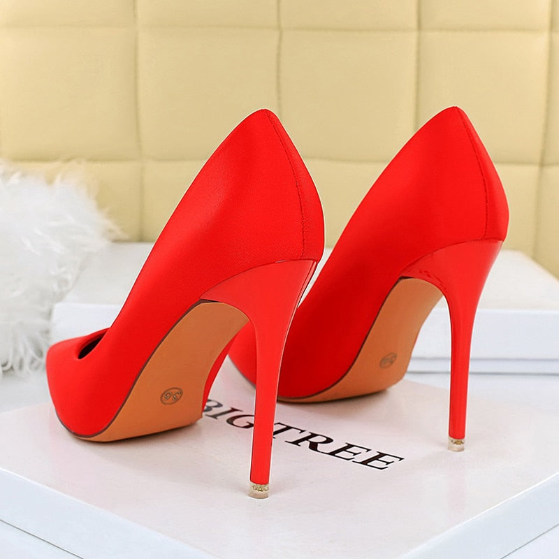 BIGTREE Shoes Satin Women Pumps New Purple High Heels Fashion Women Shoes Stiletto Luxury Noble Party Shoes Women Heels