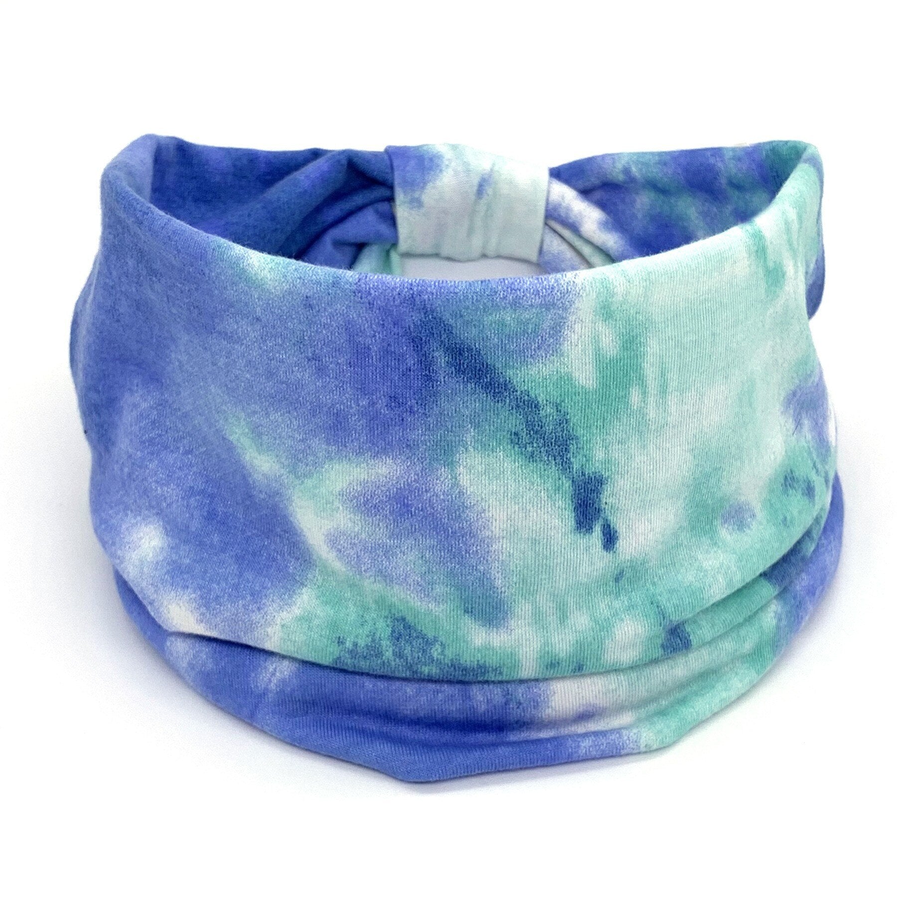 New Tie Dye Turban Sport Hair Sweatband for Women Men Colourful Knot Stretchy Wide Headbands Yoga Bandana Hairbands Bandages 5