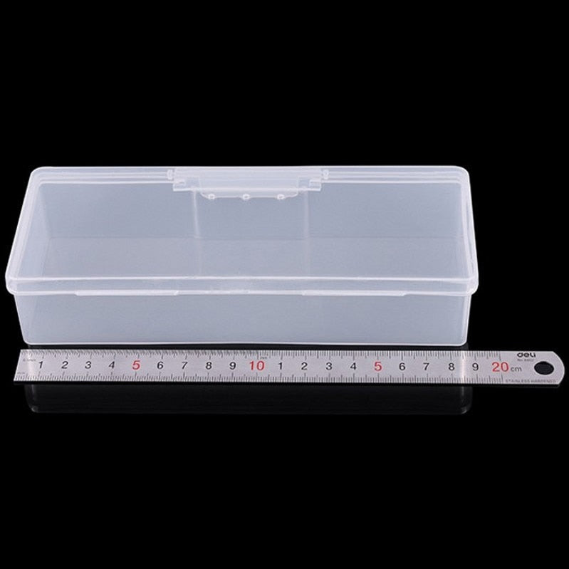 Nail Art Storage Box Nail Accessories Organizer Clear Cuboid Plastic Container Packaging Case for Nail Brush File Manicure Tools