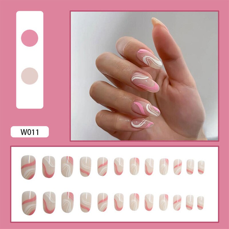 24Pcs/Box White French Fake Nails Press on Long XL Length Rhinestone Design False Nails Full Cover Acrylic Nail Tips