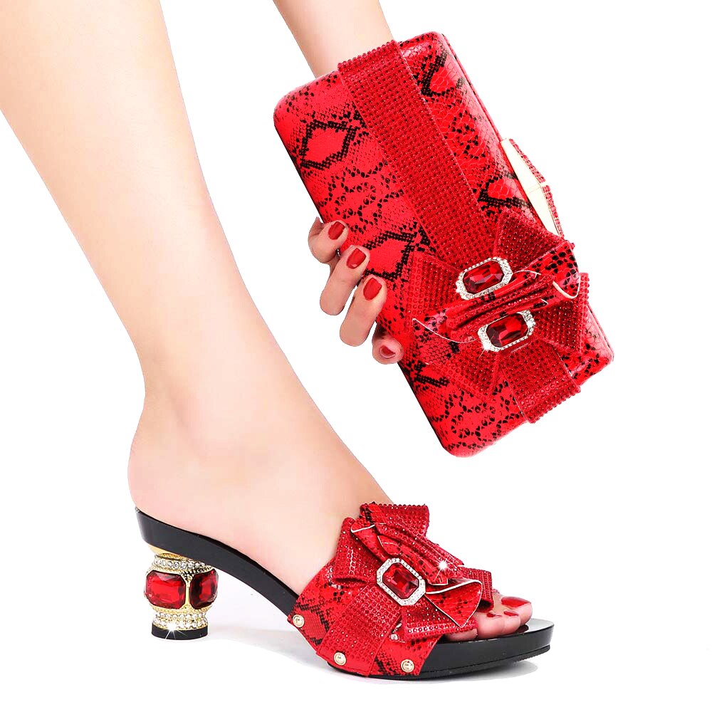 Italian Design Shoes Matching Bag Set Flip Flops Women Slides African Ladies Pumps For Dress