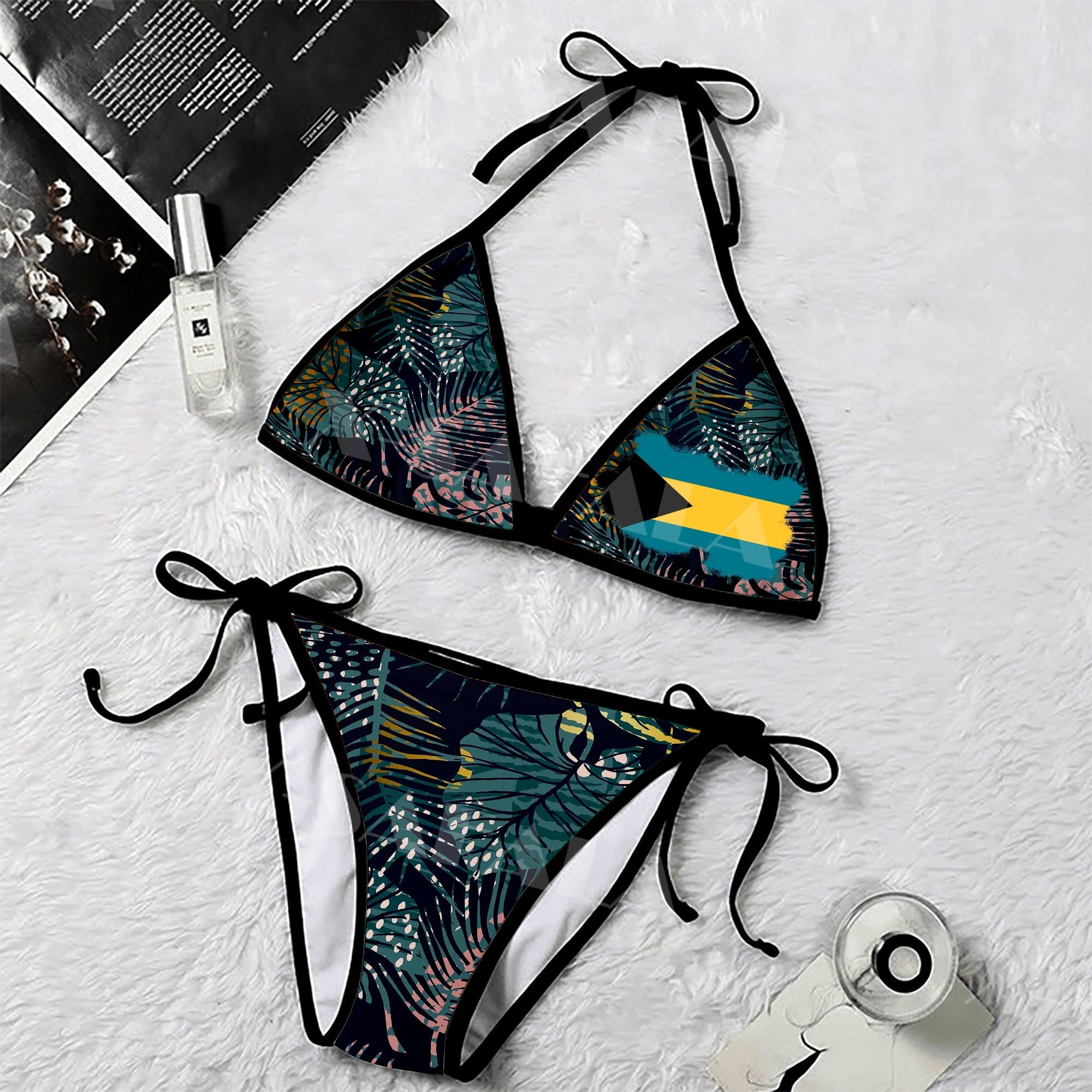 The West Indies Beautiful Bahamas Flag 3D Print Women Micro Bikini Set Summer Beachwear Sexy Beach Bathing Suits WE11
