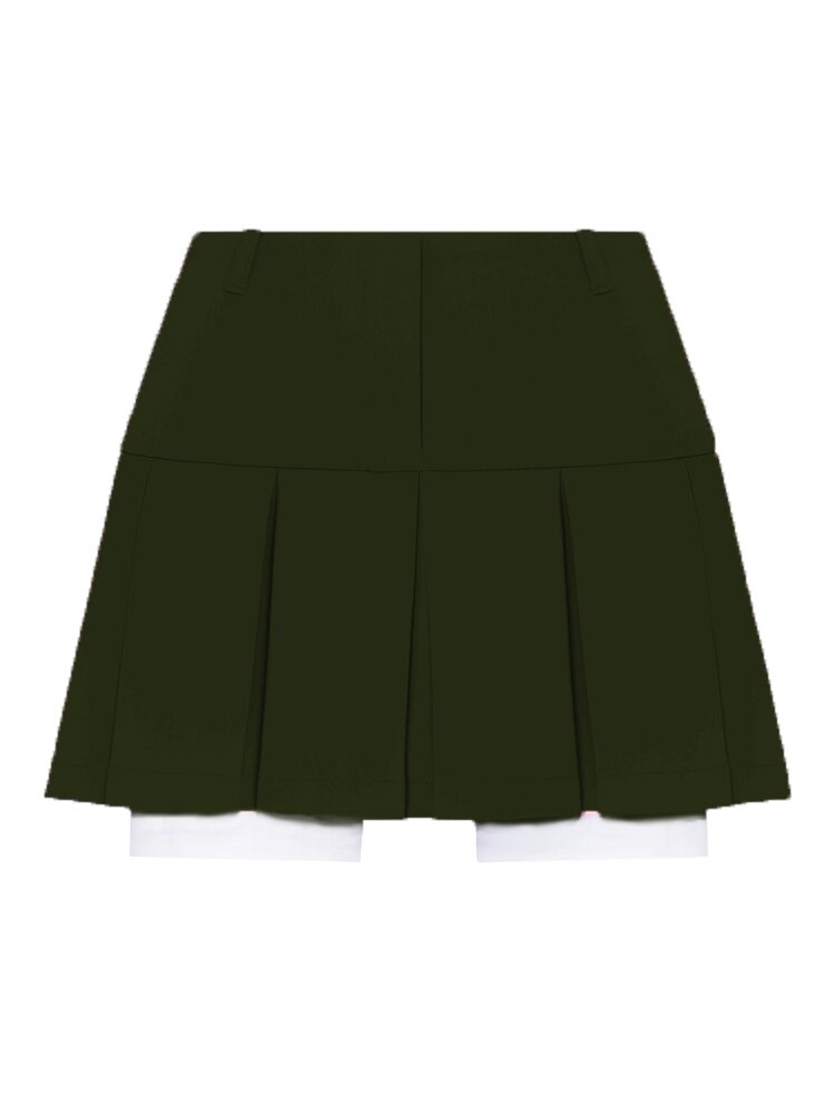 Casual Two Piece Sets Women's Fall Outfits New Black Matching Sets With Skirt And Blazer Cropped Top Suit For Women Only ArmyGreen Skirt