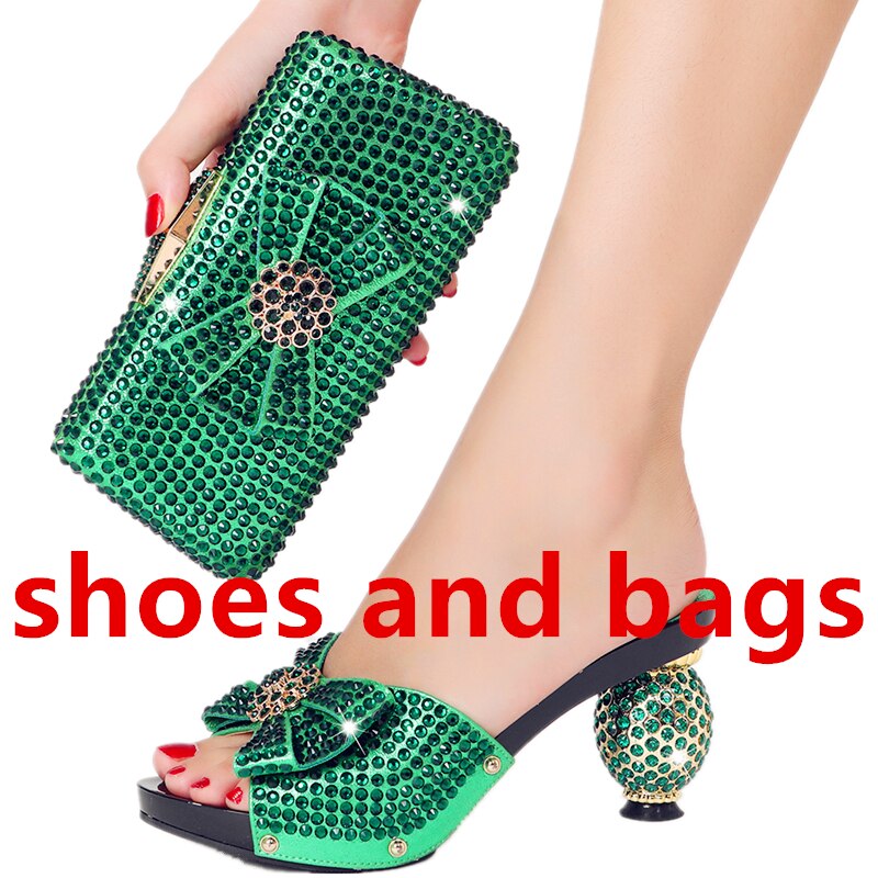 Diamond Ladies Slippers New Popular High Heels Spring Summer Plus Size Suitable for Wedding Party Birthday Ball Wear shoes and bags 5