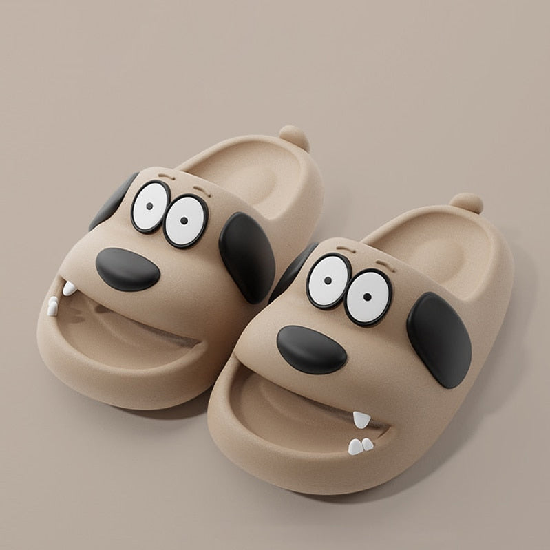 Catroon Dog Outdoor Home Slippers Thick Soled Non Slip Slides Bathroom Indoor Summer Comfy Shoes