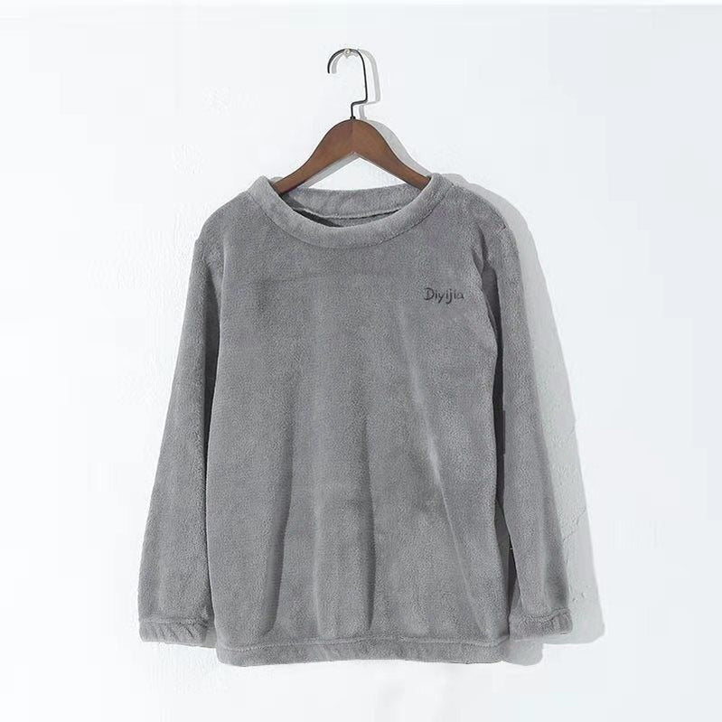 Women Winter Velvet Sets Pullover And Elastic Waist Pants Sets Casual Warm Cashmere Sets Women Autumn and Winter GREY TOP fit to 45-75kgs