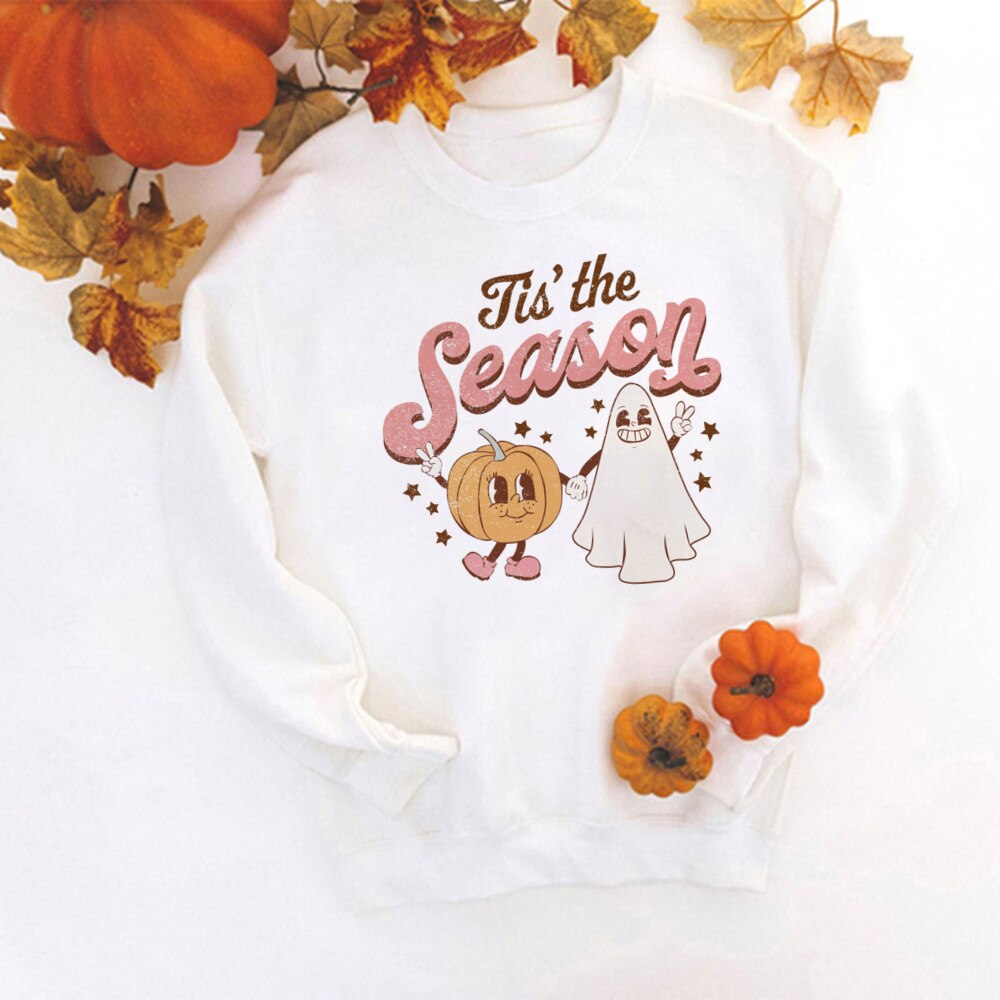 Fall Coffee Shirt Cute Fall Sweatshirt Halloween Pumpkin Spice Shirt Womens Fall Sweater Tis The Season Halloween Party Tee TM136943-USWWH