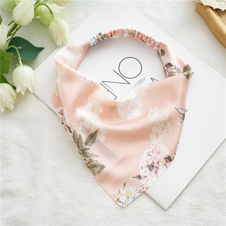 Chiffon Printing Flower Bandana Hair Scarf Headband for Women Vintage Long Ribbon Scrunchie Beach Bandanas Hair Accessories 21