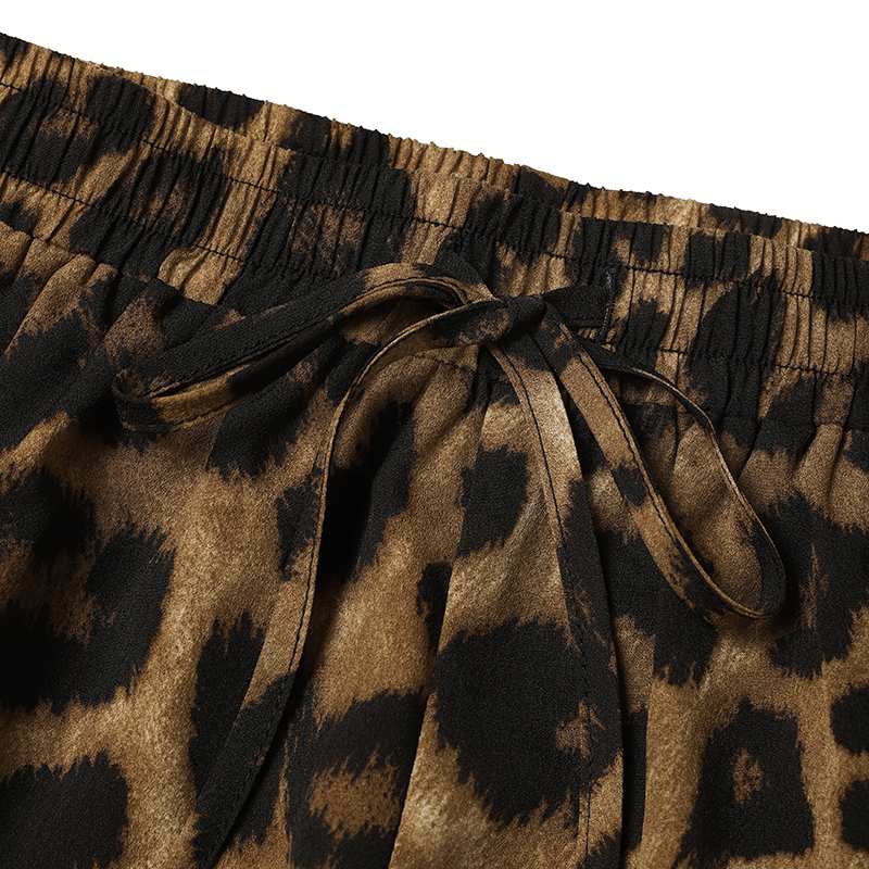 Fashion Women Leopard Print Pant Sets Casual Loose Tops and Pant Outfits Autumn Wide Leg Pant Leisure Two Piece Sets