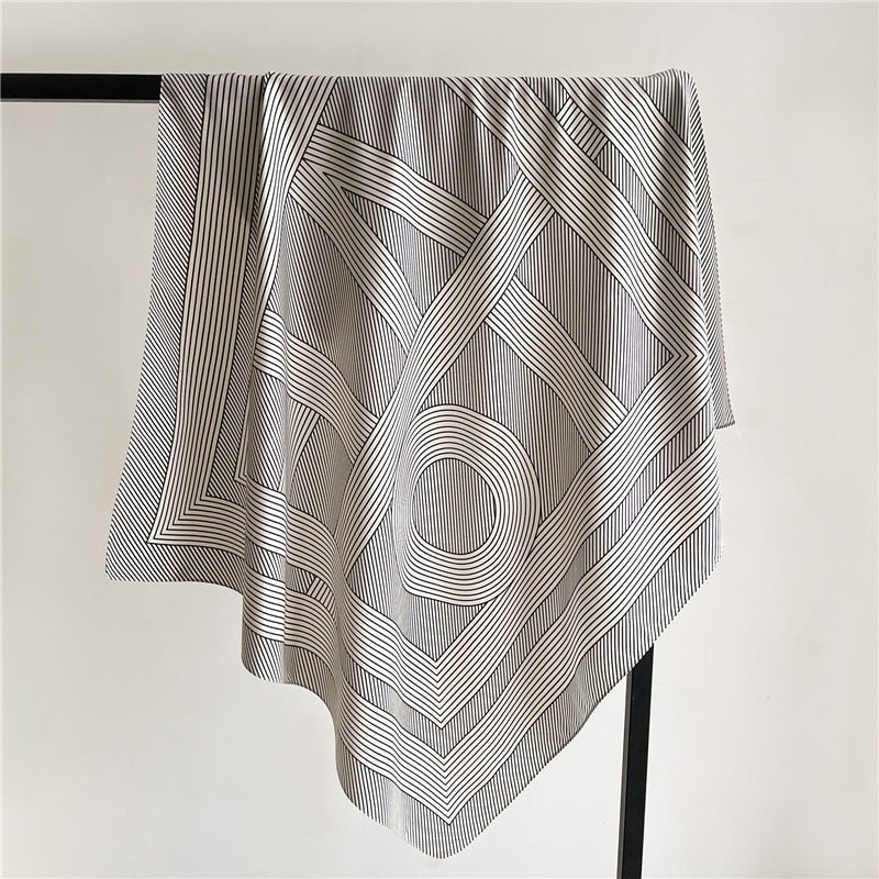 Fashion Print Printing Twill Silk Square Scarf for Women Hijab Muslim Headband Bandana Summer Shawl Beach Stoles Echarpe FN111-1