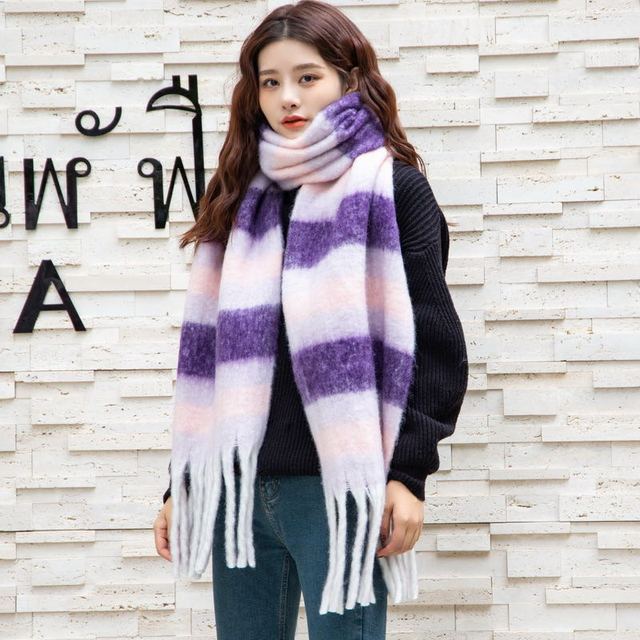 New Scarf Autumn and Winter Multicolor Thickened Plaid Scarf The Same Length Warm Shawl For Men and Women Scarves
