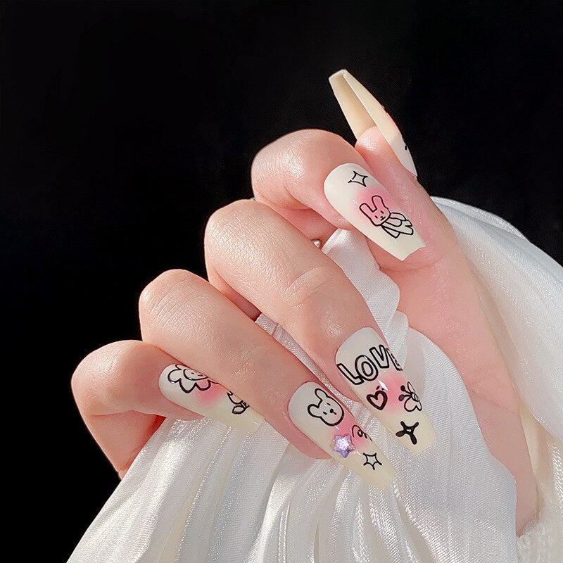 super cool fake nail silver false nail sharp press on nail red black spider special-shaped Punk Artificial Nail Salon Manicure
