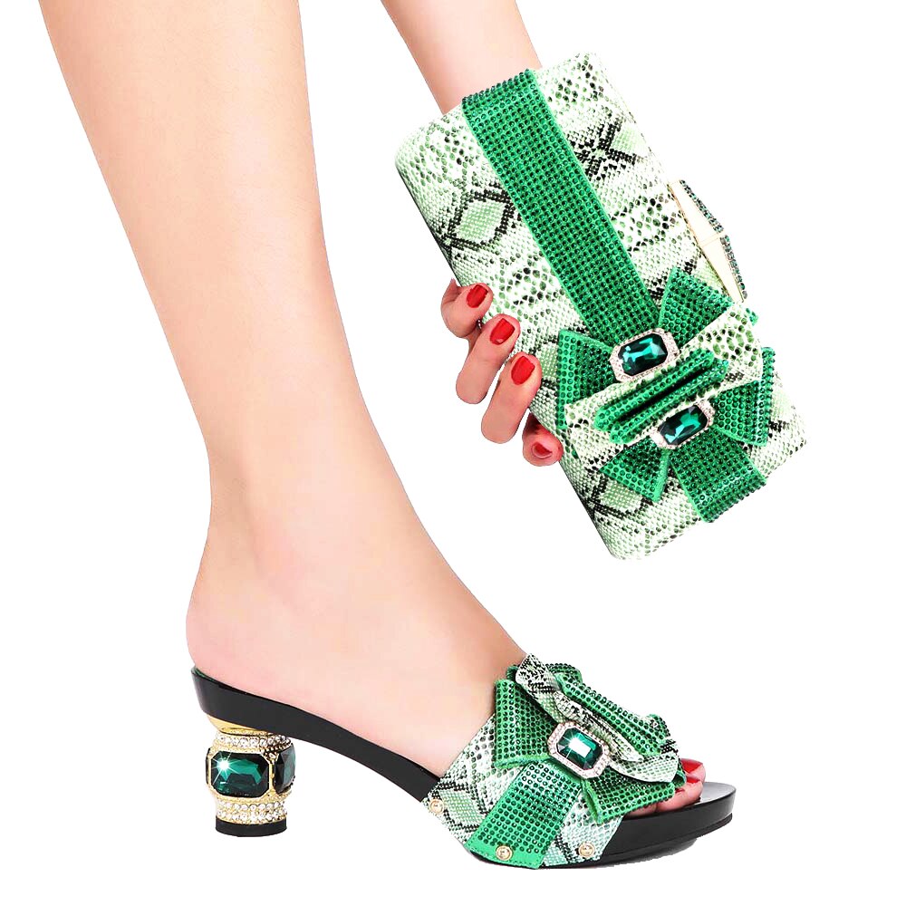 Italian Design Shoes Matching Bag Set Flip Flops Women Slides African Ladies Pumps For Dress