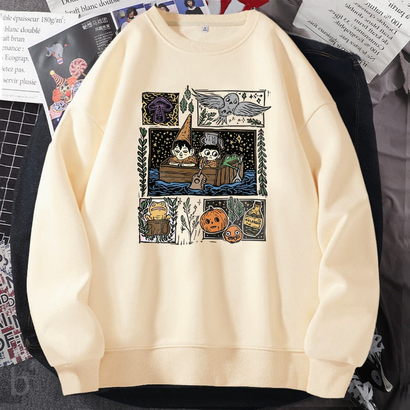 Vintage Harvest Festival Pottsfield Sweatshirt Hoodie Fall Halloween Pumkin Crewneck Sweatshirts Autumn Pullover Women Clothes khaki