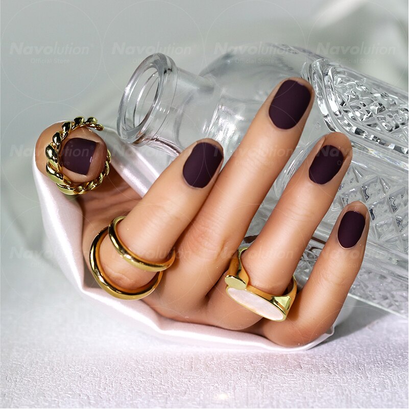 Navolution 24Pcs/Set DIY Manicure Wearable Fake Nails press on Detachable Finished Fingernails Ballet Square Head Almond Short