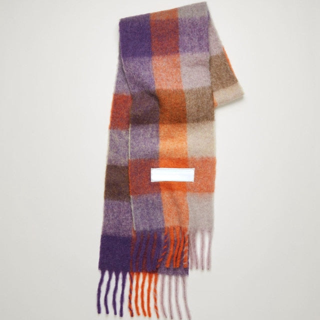 New Scarf Autumn and Winter Multicolor Thickened Plaid Scarf The Same Length Warm Shawl For Men and Women Scarves