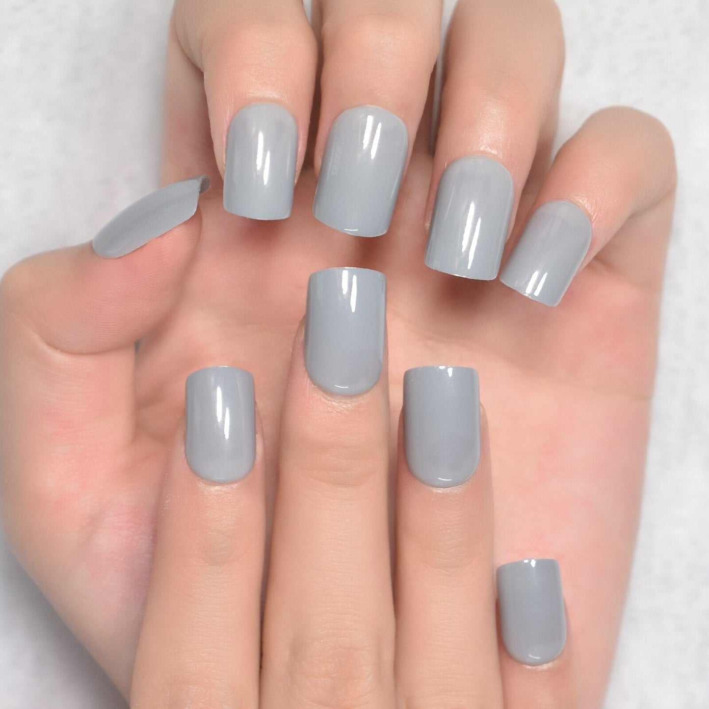 Glossy Gradient Rainbow Ombre French Press on Nails Almond Fake Nails Stiletto Oval Pointed Manicure False Nails Finger Tips
